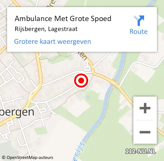 Locatie op kaart van de 112 melding: Ambulance Met Grote Spoed Naar Rijsbergen, Lagestraat op 25 november 2017 16:21