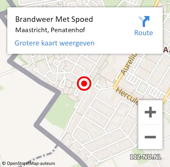 Locatie op kaart van de 112 melding: Brandweer Met Spoed Naar Maastricht, Penatenhof op 25 november 2017 17:33