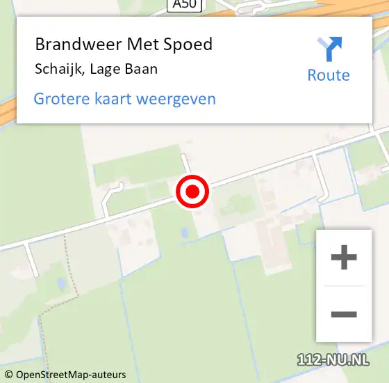 Locatie op kaart van de 112 melding: Brandweer Met Spoed Naar Schaijk, Lage Baan op 25 november 2017 17:39