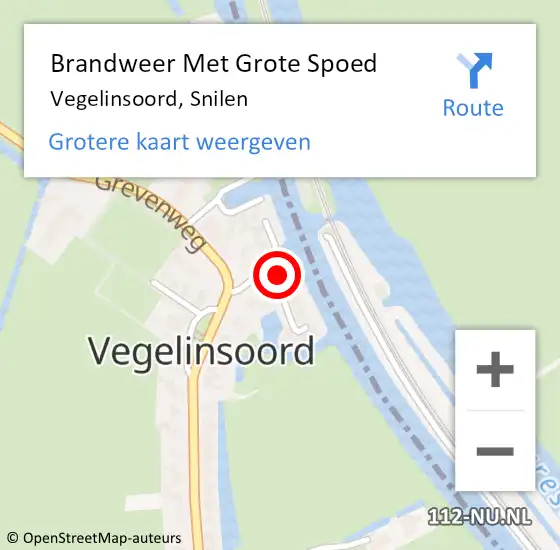 Locatie op kaart van de 112 melding: Brandweer Met Grote Spoed Naar Vegelinsoord, Snilen op 25 november 2017 19:41