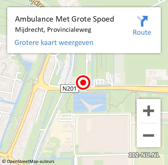 Locatie op kaart van de 112 melding: Ambulance Met Grote Spoed Naar Mijdrecht, Provincialeweg op 25 november 2017 20:41