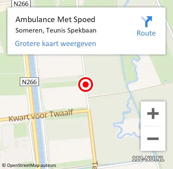 Locatie op kaart van de 112 melding: Ambulance Met Spoed Naar Someren, Teunis Spekbaan op 25 november 2017 21:09