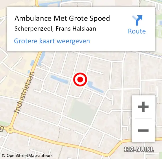 Locatie op kaart van de 112 melding: Ambulance Met Grote Spoed Naar Scherpenzeel, Frans Halslaan op 25 november 2017 21:59