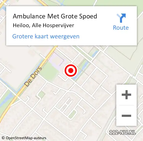 Locatie op kaart van de 112 melding: Ambulance Met Grote Spoed Naar Heiloo, Alle Hospervijver op 7 februari 2014 19:29