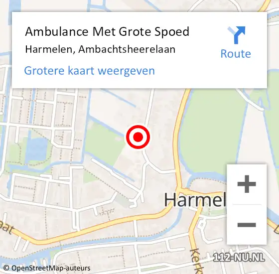 Locatie op kaart van de 112 melding: Ambulance Met Grote Spoed Naar Harmelen, Ambachtsheerelaan op 26 november 2017 01:16