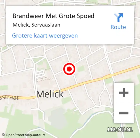 Locatie op kaart van de 112 melding: Brandweer Met Grote Spoed Naar Melick, Servaaslaan op 26 november 2017 01:23