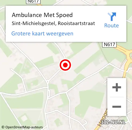 Locatie op kaart van de 112 melding: Ambulance Met Spoed Naar Sint-Michielsgestel, Rooistaartstraat op 7 februari 2014 19:45