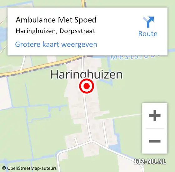 Locatie op kaart van de 112 melding: Ambulance Met Spoed Naar Haringhuizen, Dorpsstraat op 26 november 2017 02:02