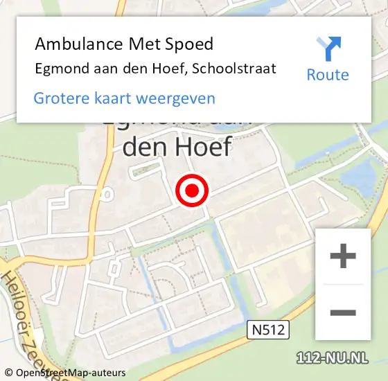 Locatie op kaart van de 112 melding: Ambulance Met Spoed Naar Egmond aan den Hoef, Schoolstraat op 26 november 2017 03:17