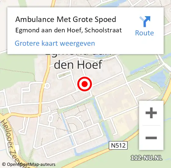 Locatie op kaart van de 112 melding: Ambulance Met Grote Spoed Naar Egmond aan den Hoef, Schoolstraat op 26 november 2017 03:22