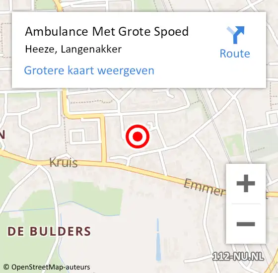 Locatie op kaart van de 112 melding: Ambulance Met Grote Spoed Naar Heeze, Langenakker op 26 november 2017 03:23