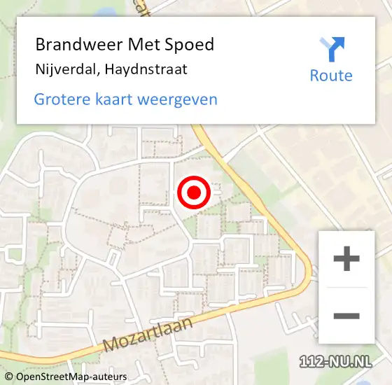 Locatie op kaart van de 112 melding: Brandweer Met Spoed Naar Nijverdal, Haydnstraat op 26 november 2017 03:53