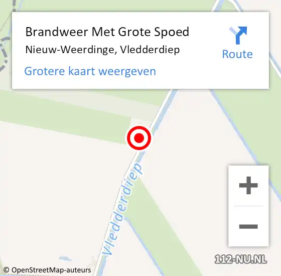 Locatie op kaart van de 112 melding: Brandweer Met Grote Spoed Naar Nieuw-Weerdinge, Vledderdiep op 26 november 2017 04:13