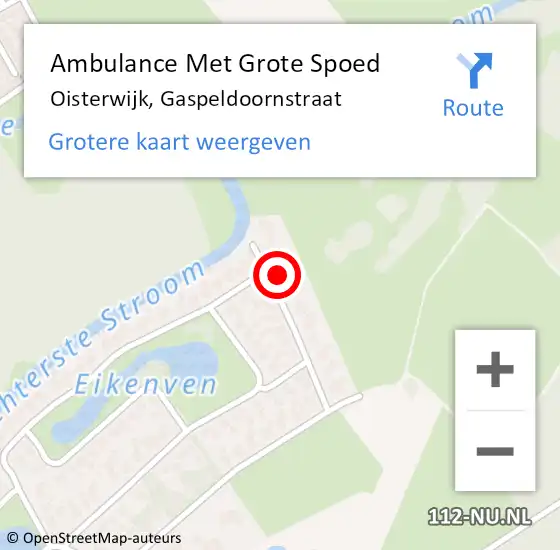 Locatie op kaart van de 112 melding: Ambulance Met Grote Spoed Naar Oisterwijk, Gaspeldoornstraat op 26 november 2017 05:43