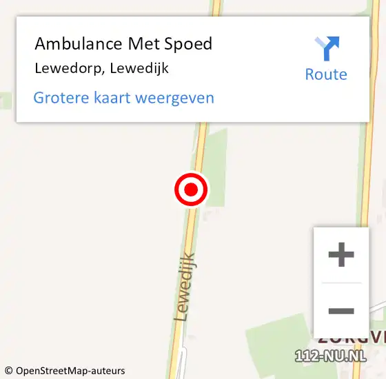 Locatie op kaart van de 112 melding: Ambulance Met Spoed Naar Lewedorp, Lewedijk op 26 november 2017 08:42