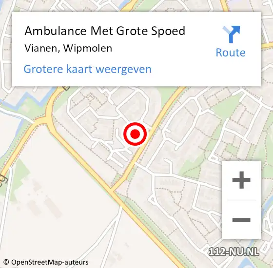 Locatie op kaart van de 112 melding: Ambulance Met Grote Spoed Naar Vianen, Wipmolen op 26 november 2017 09:23