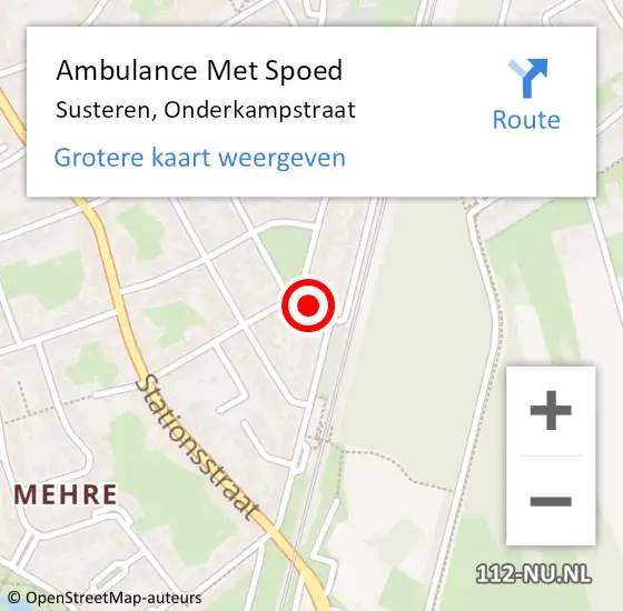 Locatie op kaart van de 112 melding: Ambulance Met Spoed Naar Susteren, Onderkampstraat op 26 november 2017 09:33