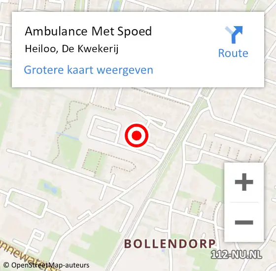 Locatie op kaart van de 112 melding: Ambulance Met Spoed Naar Heiloo, De Kwekerij op 26 november 2017 09:55