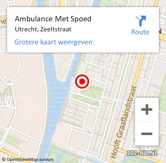 Locatie op kaart van de 112 melding: Ambulance Met Spoed Naar Utrecht, Zeeltstraat op 26 november 2017 09:57