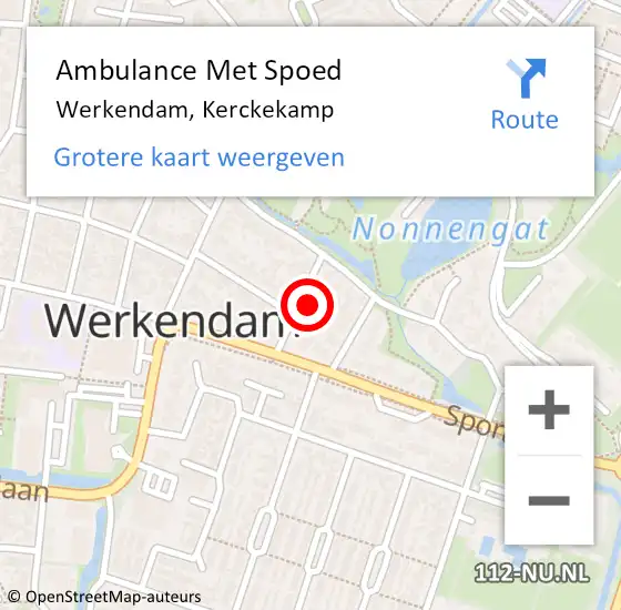 Locatie op kaart van de 112 melding: Ambulance Met Spoed Naar Werkendam, Kerckekamp op 26 november 2017 10:38