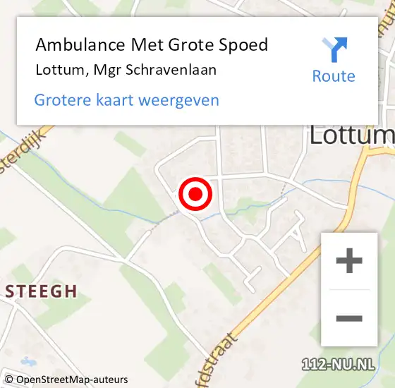 Locatie op kaart van de 112 melding: Ambulance Met Grote Spoed Naar Lottum, Mgr Schravenlaan op 7 februari 2014 20:27