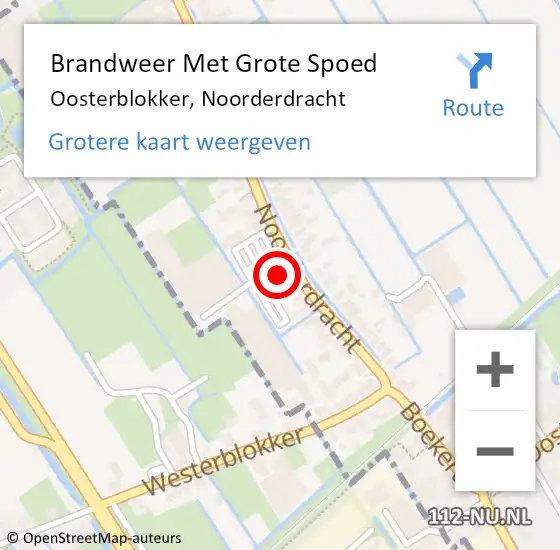 Locatie op kaart van de 112 melding: Brandweer Met Grote Spoed Naar Oosterblokker, Noorderdracht op 26 november 2017 12:14