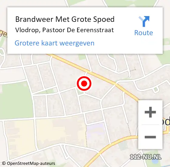 Locatie op kaart van de 112 melding: Brandweer Met Grote Spoed Naar Vlodrop, Pastoor De Eerensstraat op 26 november 2017 12:59