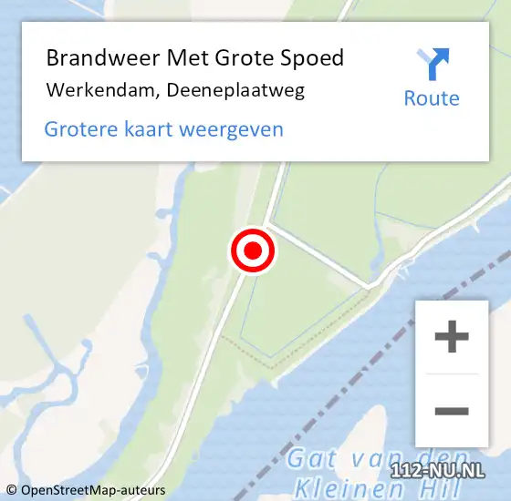 Locatie op kaart van de 112 melding: Brandweer Met Grote Spoed Naar Werkendam, Deeneplaatweg op 26 november 2017 13:44