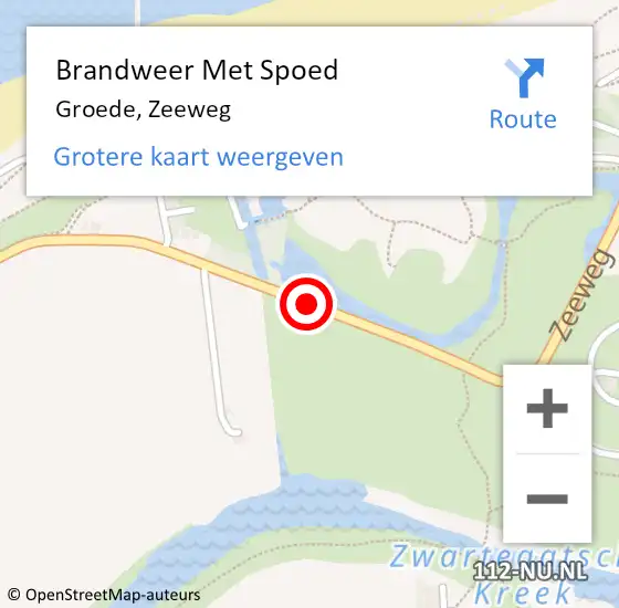 Locatie op kaart van de 112 melding: Brandweer Met Spoed Naar Groede, Zeeweg op 26 november 2017 14:03