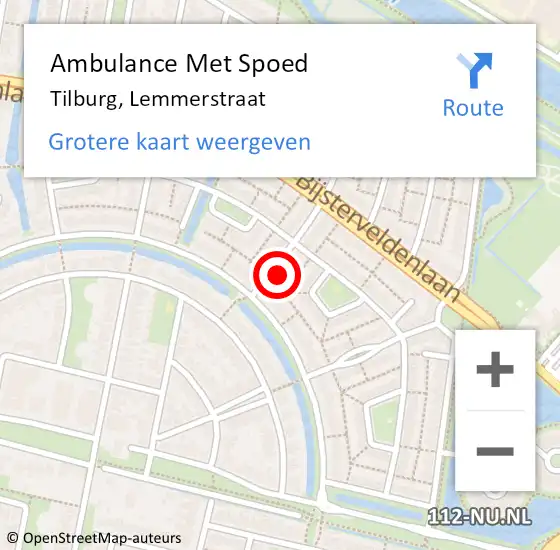 Locatie op kaart van de 112 melding: Ambulance Met Spoed Naar Tilburg, Lemmerstraat op 26 november 2017 14:30