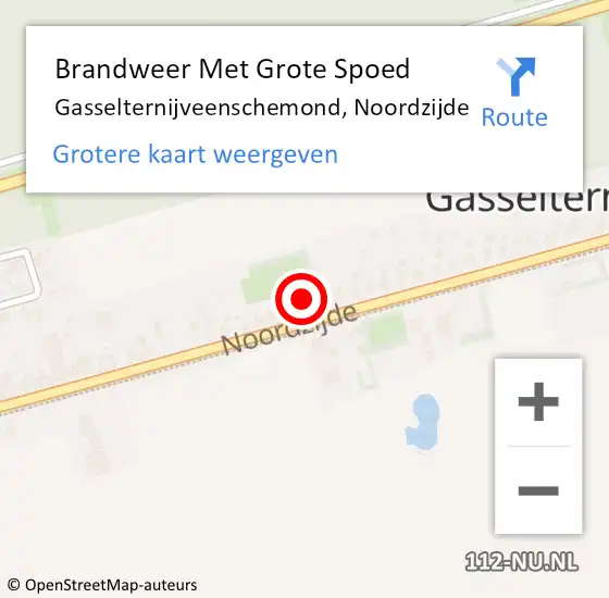 Locatie op kaart van de 112 melding: Brandweer Met Grote Spoed Naar Gasselternijveenschemond, Noordzijde op 26 november 2017 14:55