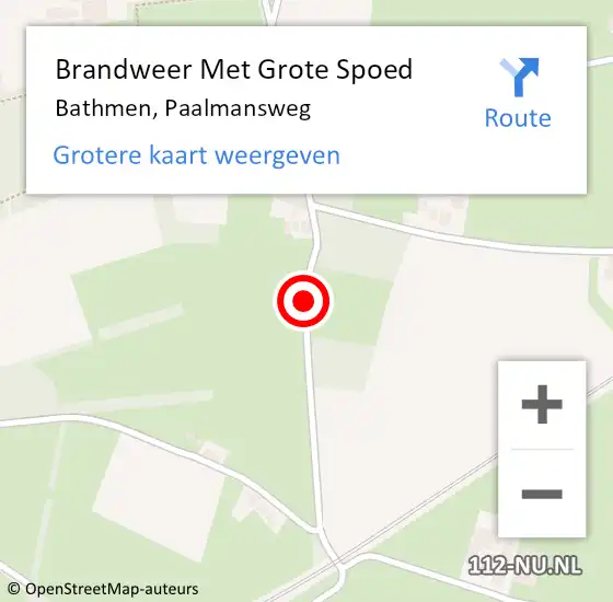 Locatie op kaart van de 112 melding: Brandweer Met Grote Spoed Naar Bathmen, Paalmansweg op 26 november 2017 14:57