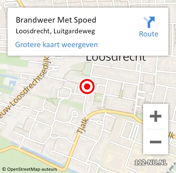 Locatie op kaart van de 112 melding: Brandweer Met Spoed Naar Loosdrecht, Luitgardeweg op 26 november 2017 15:28