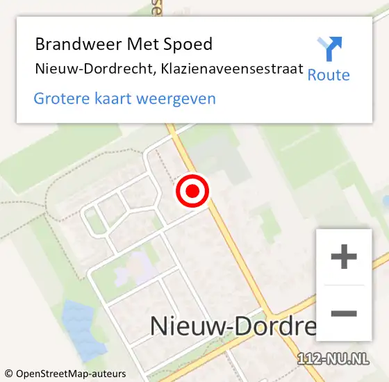 Locatie op kaart van de 112 melding: Brandweer Met Spoed Naar Nieuw-Dordrecht, Klazienaveensestraat op 26 november 2017 16:00