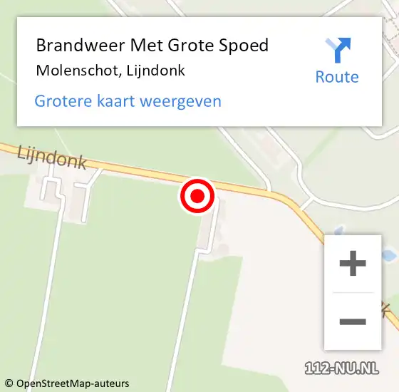 Locatie op kaart van de 112 melding: Brandweer Met Grote Spoed Naar Molenschot, Lijndonk op 26 november 2017 16:44