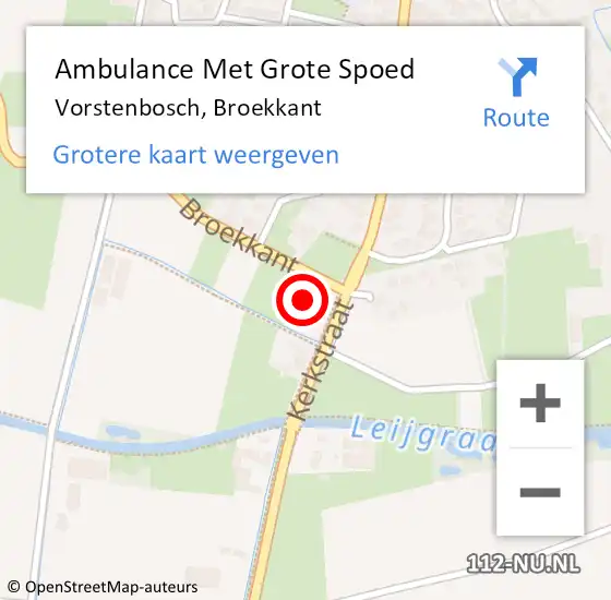 Locatie op kaart van de 112 melding: Ambulance Met Grote Spoed Naar Vorstenbosch, Broekkant op 26 november 2017 17:58