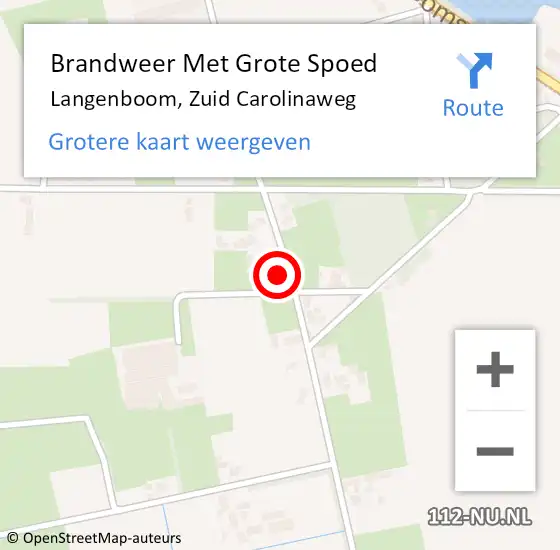 Locatie op kaart van de 112 melding: Brandweer Met Grote Spoed Naar Langenboom, Zuid Carolinaweg op 26 november 2017 18:37