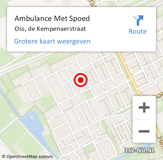 Locatie op kaart van de 112 melding: Ambulance Met Spoed Naar Oss, de Kempenaerstraat op 26 november 2017 21:05