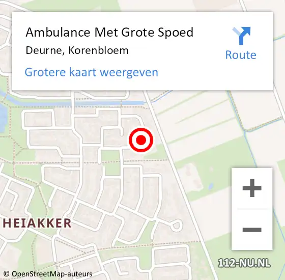 Locatie op kaart van de 112 melding: Ambulance Met Grote Spoed Naar Deurne, Korenbloem op 26 november 2017 21:15