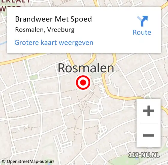 Locatie op kaart van de 112 melding: Brandweer Met Spoed Naar Rosmalen, Vreeburg op 26 november 2017 21:19