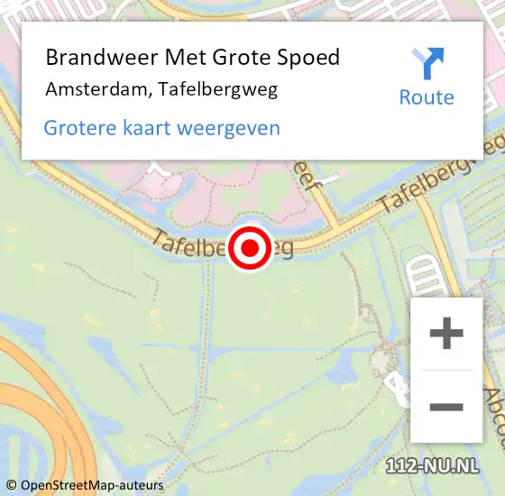 Locatie op kaart van de 112 melding: Brandweer Met Grote Spoed Naar Amsterdam, Tafelbergweg op 26 november 2017 22:05