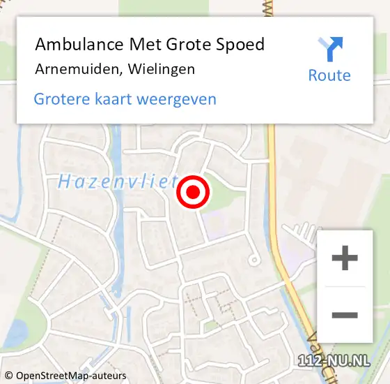 Locatie op kaart van de 112 melding: Ambulance Met Grote Spoed Naar Arnemuiden, Wielingen op 26 november 2017 22:17