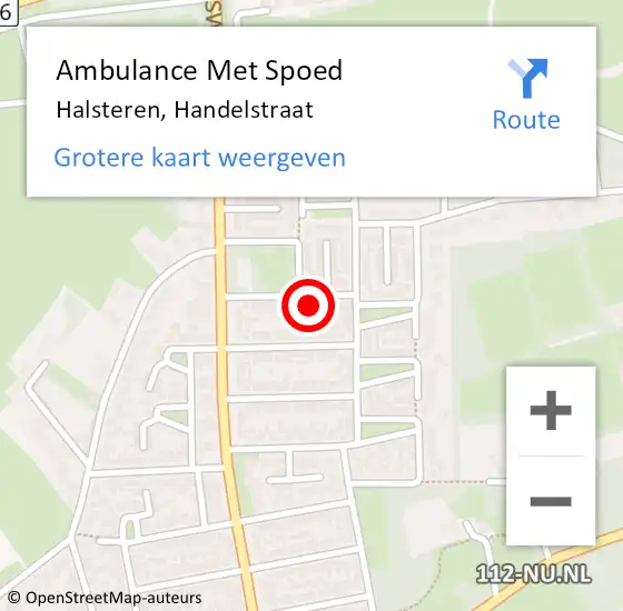 Locatie op kaart van de 112 melding: Ambulance Met Spoed Naar Halsteren, Handelstraat op 27 november 2017 02:17