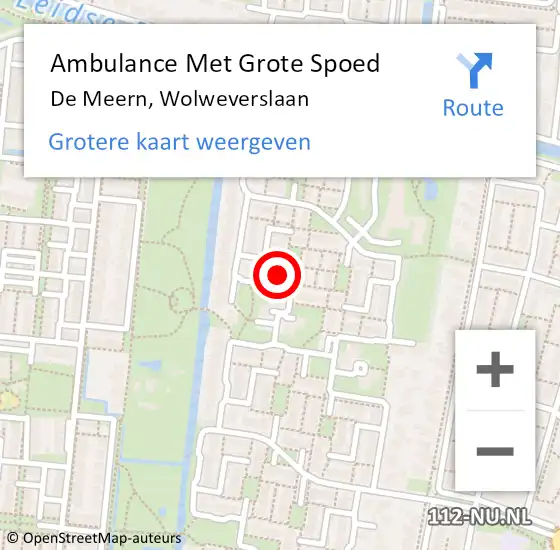 Locatie op kaart van de 112 melding: Ambulance Met Grote Spoed Naar De Meern, Wolweverslaan op 27 november 2017 03:32