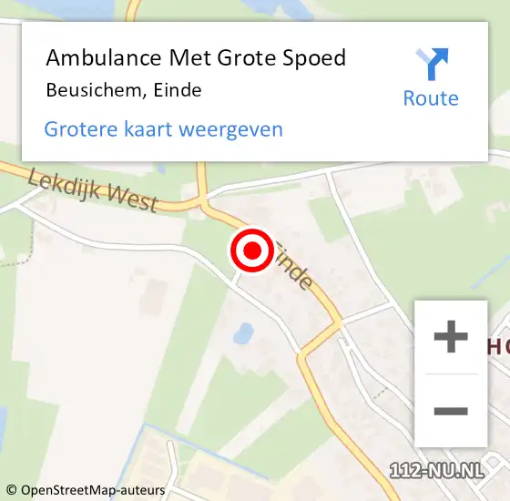 Locatie op kaart van de 112 melding: Ambulance Met Grote Spoed Naar Beusichem, Einde op 27 november 2017 03:38