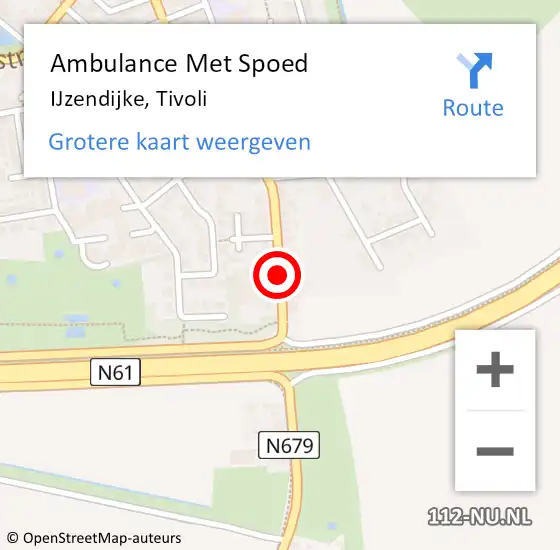 Locatie op kaart van de 112 melding: Ambulance Met Spoed Naar IJzendijke, Tivoli op 27 november 2017 07:31