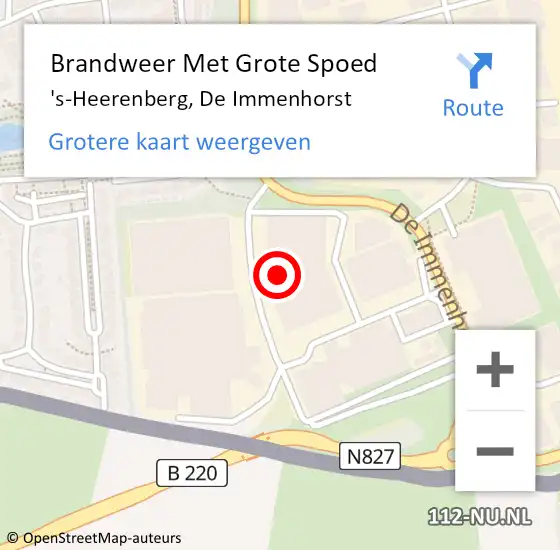 Locatie op kaart van de 112 melding: Brandweer Met Grote Spoed Naar 's-Heerenberg, De Immenhorst op 27 november 2017 07:32