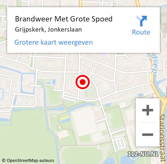 Locatie op kaart van de 112 melding: Brandweer Met Grote Spoed Naar Grijpskerk, Jonkerslaan op 27 november 2017 08:51