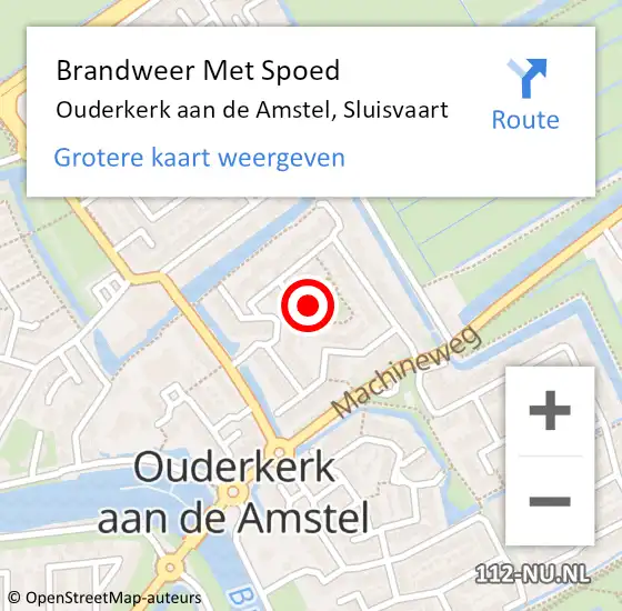 Locatie op kaart van de 112 melding: Brandweer Met Spoed Naar Ouderkerk aan de Amstel, Sluisvaart op 27 november 2017 10:22