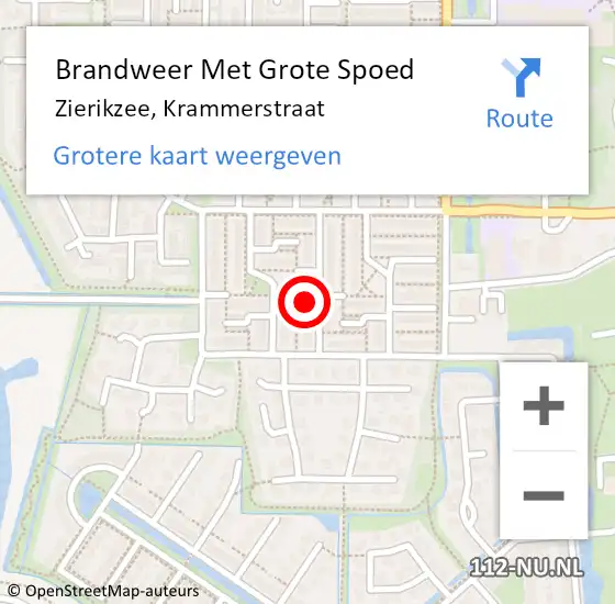 Locatie op kaart van de 112 melding: Brandweer Met Grote Spoed Naar Zierikzee, Krammerstraat op 27 november 2017 10:42